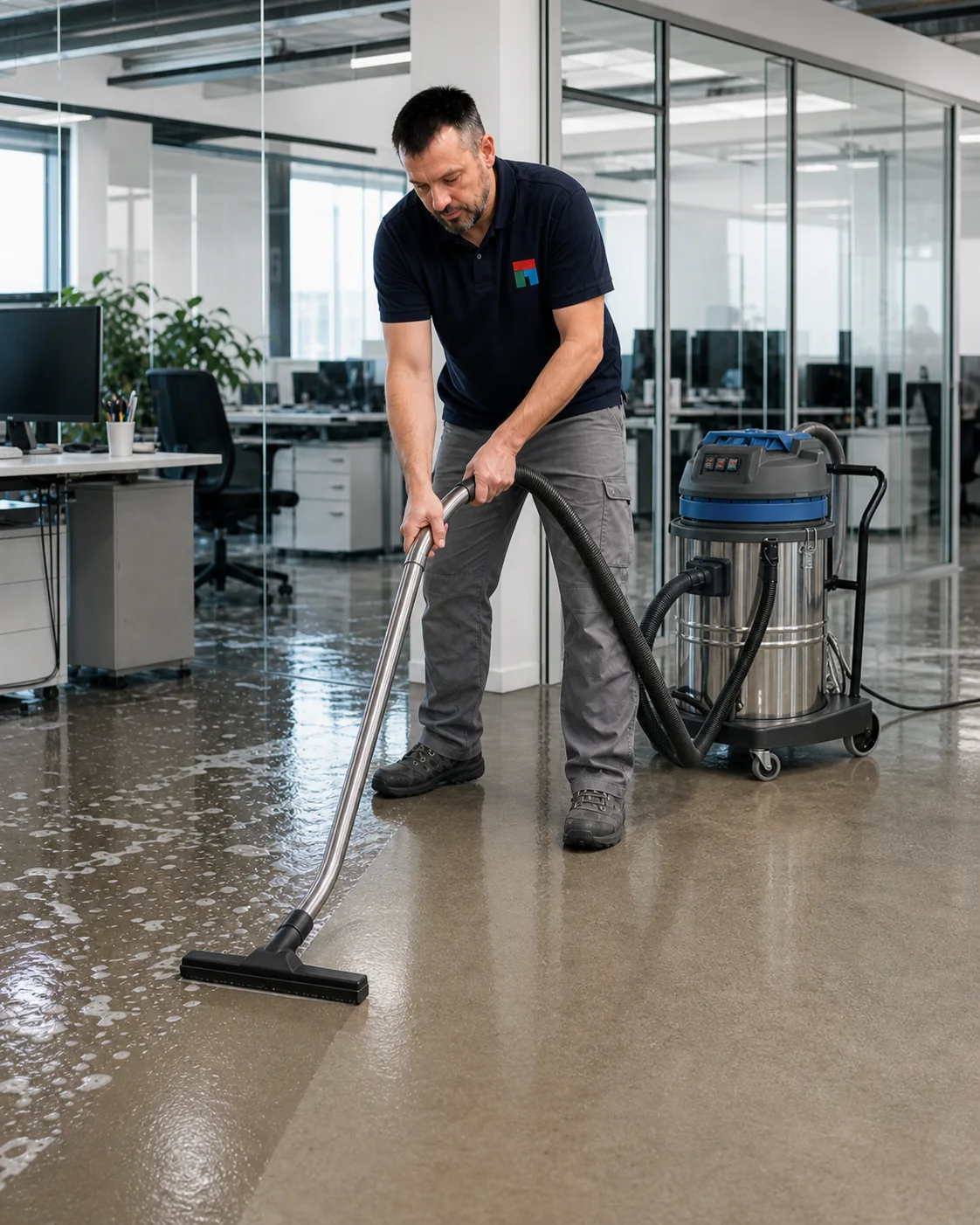 Reinwerk Grundreinigung Bensheim mit Wassersauger